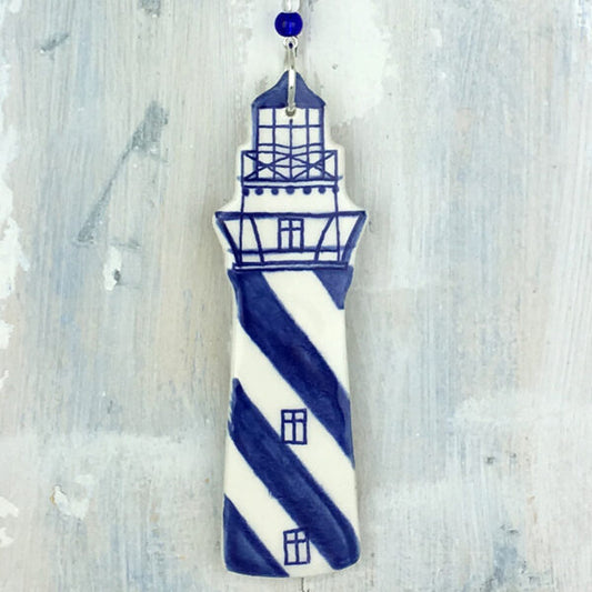 Blue Lighthouse Ceramic Hanging Decoration