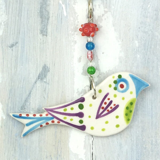 Colour Bird Ceramic Hanging Decoration