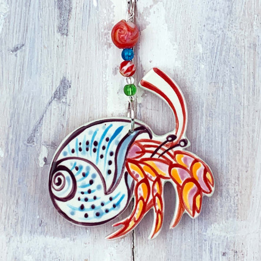Colour Hermit Crab Ceramic Decoration