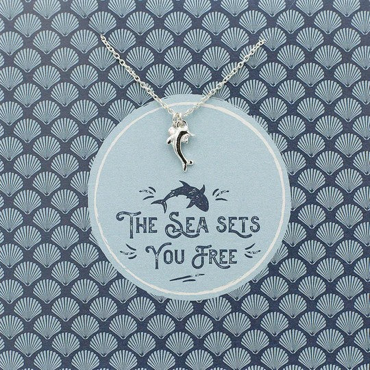 "The Sea Sets You Free" Card & Necklace