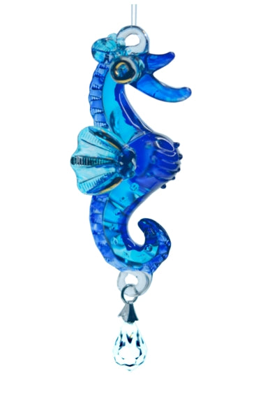 Fantasy Glass Seahorse, Sapphire