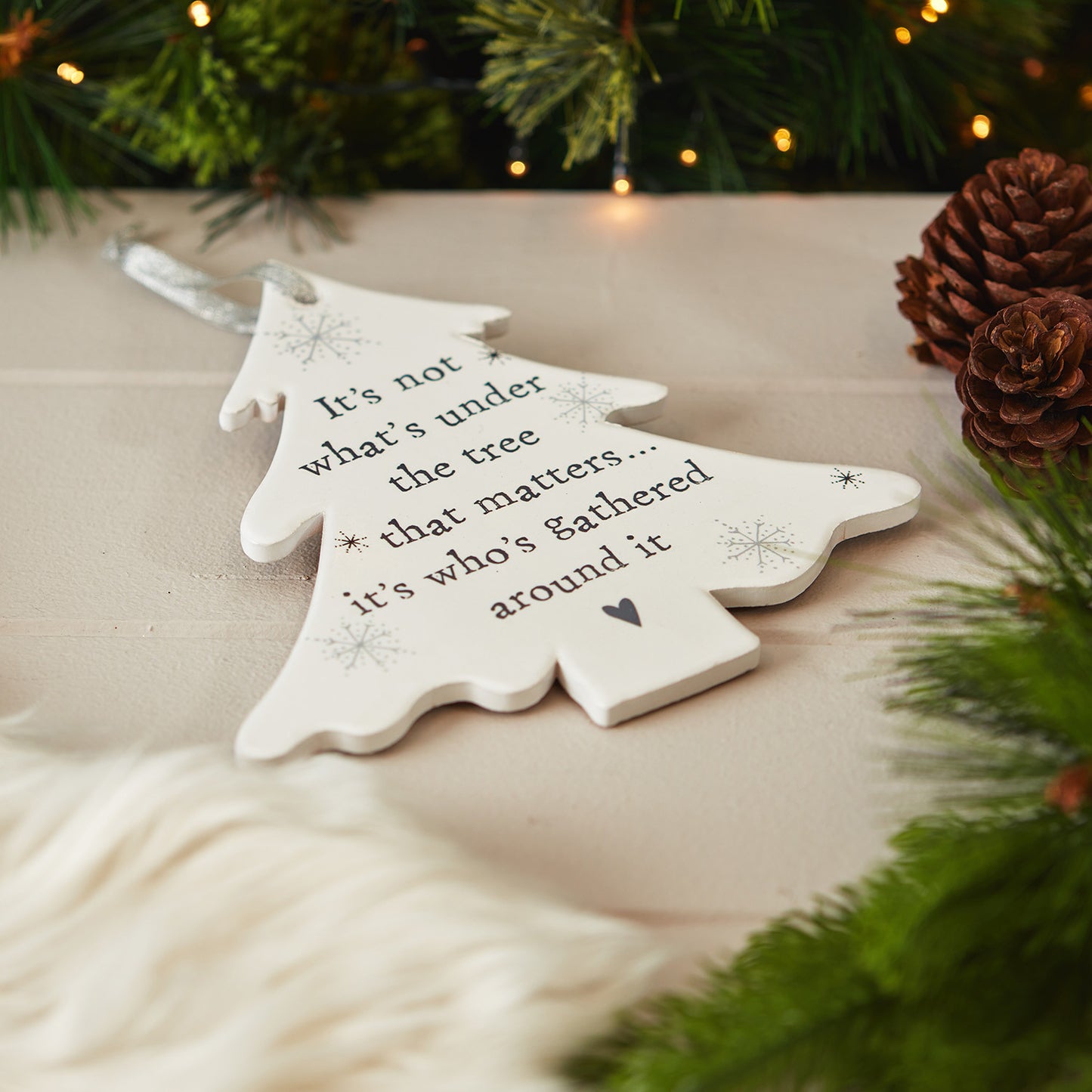 Sentiment Large Christmas Tree Hanging Plaque