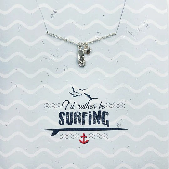 "I'd Rather be Surfing" Card & Necklace