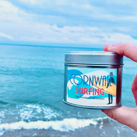 Cornwall Surfing, Coconut & Lemongrass, Scented Soy Wax Candle Tin