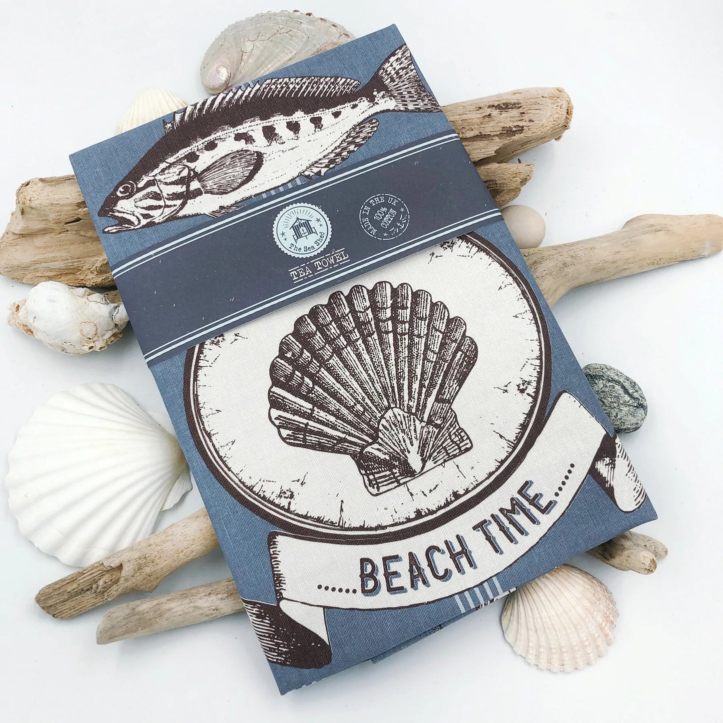 Vintage Shell Tea Towel, the Sea Shed