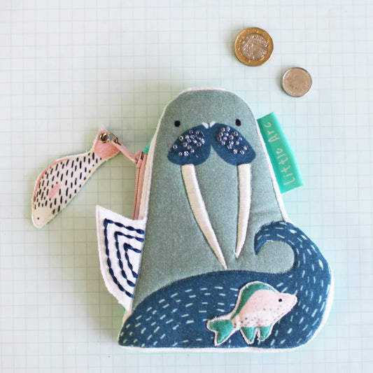 Little Arc Sequined Walrus Coin Pouch